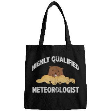 Discover Funny Groundhog Day Highly Qualified Meteorologist Grunge Bags