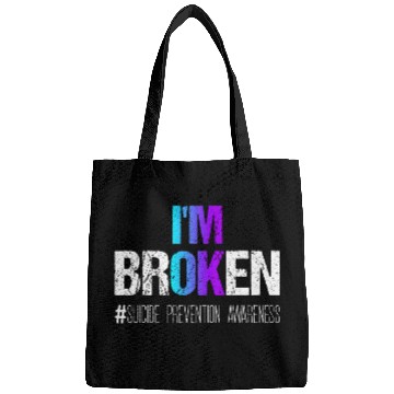Discover suicides Prevention 988 Ribbon Im broken Teal Bags