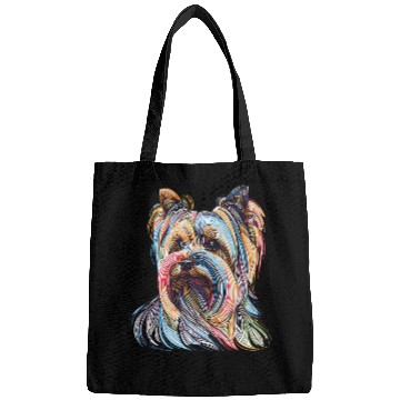 Discover Yorkshire Terrier Color Line Drawing Yorkie Dog Lover Simple Bags