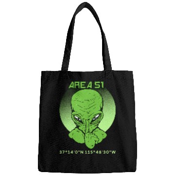 Discover Aliens UFO Area 51 T Roswell Coordinates UFO Alien UFO Flying Saucer Bags