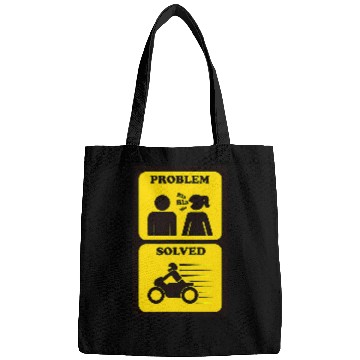 Discover Mens Funny Motorcycle T Problem Solved Biker Gift Tee Men Bags