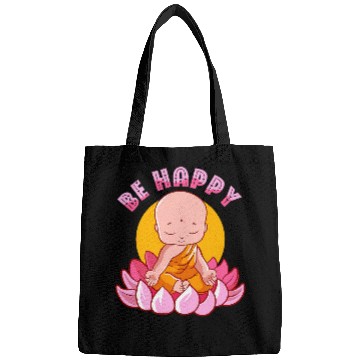 Discover Buddhist Buddhism Zen Monk Buddha Be Happy Bags