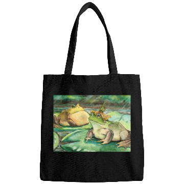 Discover Frog Pet Cottagecore Frog Lotus Pond Watercolor Toad Frog Lovers Bags
