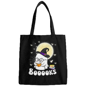 Discover Book Fun cute booooks ghosts halloween teacher book reading Bags