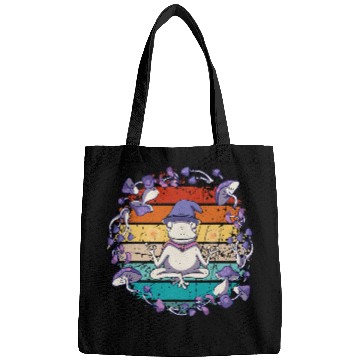 Discover Frog Pet vintages mystical frog wizard meditating on magic mushrooms Bags