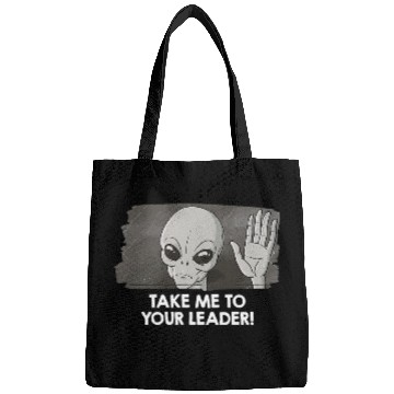 Discover Aliens UFO Area 51 Funny retro UFO Alien leader Bags