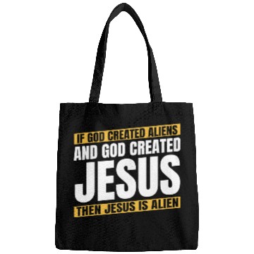 Discover Aliens UFO Funny Christianity Christian Bible 2Catholic Alien Jesus Bags