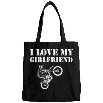 Discover I love my girlfriend dirt bike motorcycle Bags