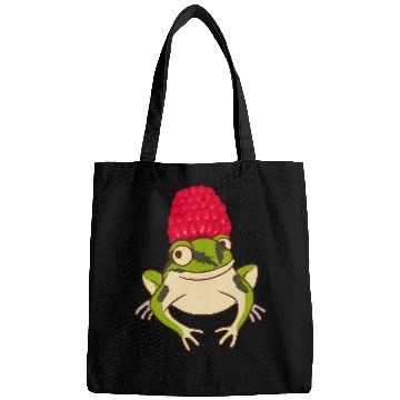 Discover Frog Pet With Raspberry Hat Amphibian Tadpole Frog Lover Bags