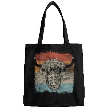 Discover Cow Pet Scottish Highland Cow Cattle Hairy Cow Flowers Woman 01 Bags