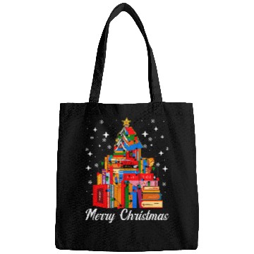 Discover Book Fun Merry Christmas Tree Love Reading Books Librarian xmass Tree 2 Bags