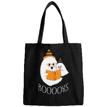 Discover Book Fun Cute ghosts Book Reading Halloween Teacher Booooks ghosts Bags