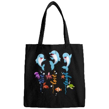 Discover Dolphin Pet Gift Live Laugh Love Bags