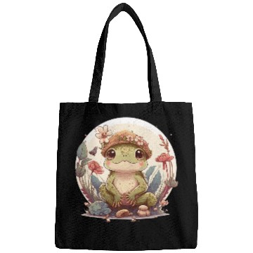 Discover Frog Pet Cute Cottagecore Baby Frog Toad Frog Lovers Bags