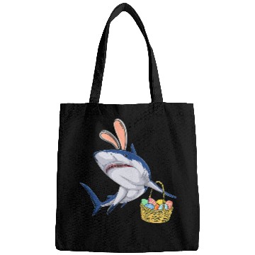 Discover Shark Pet with Easter Basket and Bunny Ears Happy Easter Bags