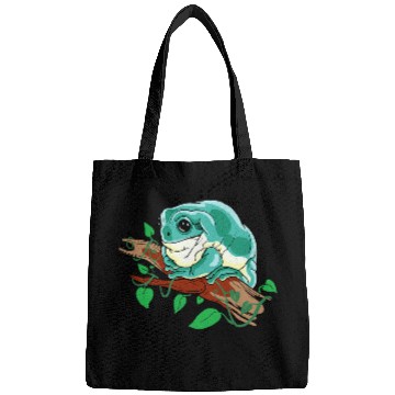 Discover Frog Pet Cute Australian green tree frog For amphibian moms and dads Bags
