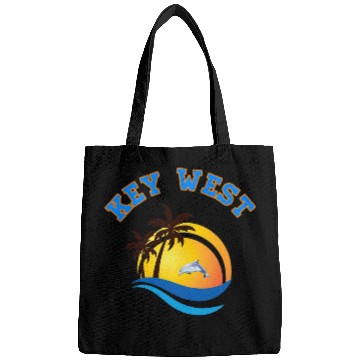 Discover Dolphin Pet Gift Key West Florida Keys tropical sunset dolphin souvenir Bags