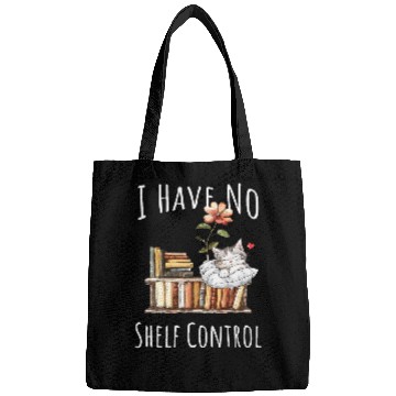 Discover Book Fun Cat Mom I Have No Shelf Control Graphic Tee for Book Bags