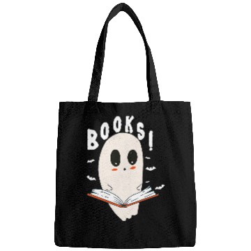 Discover Book Fun cute ghosts book reading halloween teacher top booooks Bags