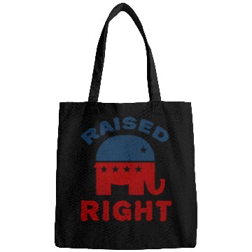 Discover Elephant Mammal Raised Right Republican  Conservative Bags