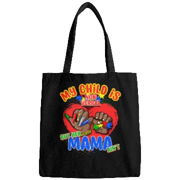 Discover Autism Puzzle Non Verbal Autism Awareness Black Women Mom Daughter Mama Bags