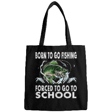 Discover Fishing Fun Funny Born To Go Fishing Bass Fish Fisherman Boys Kids 3 Bags