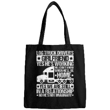Discover Truck Fun Funny Log Truck Driver Wife 2Log Truck 2Log Trucker Bags