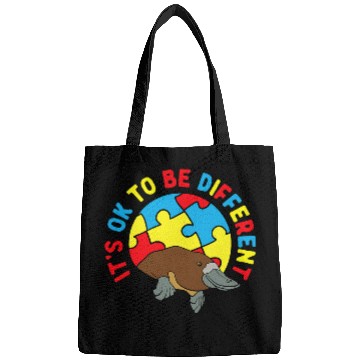 Discover Autism Puzzle Platypus Gift Autistic Its OK To Be Different Bags