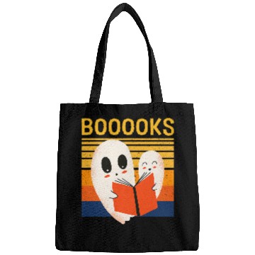 Discover Book Fun Cute ghosts Book Reading Halloween Teacher Puns Booooks Bags