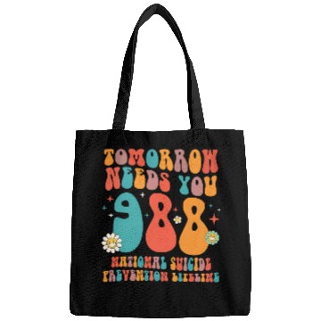 Discover suicides Prevention 988 Ribbon Retro Groovy Tomorrow Needs You National Bags