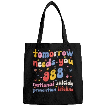 Discover suicides Prevention 988 Ribbon Retro Tomorrow Needs You 988 suicides Prevention Awareness 4 Bags