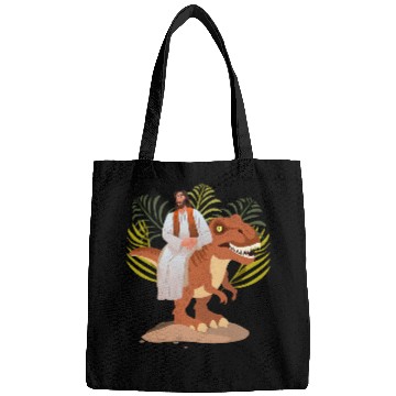 Discover Dinosaur Pet Funny Jesus sitting on Trex Cool Bags