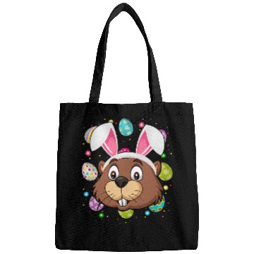 Discover Beaver Pet Funny Easter Egg Lover Bunny Ear Beaver Face Easter Sunday Bags