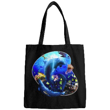 Discover Dolphin Pet Gift Underwater Ocean Dolphin Coral Fish Bags