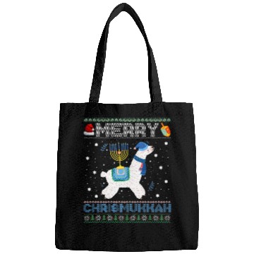 Discover Llama Pet Ugly xmass Sweater Merry Chrismukkah Cute Llama In Santa Hat 9 Bags