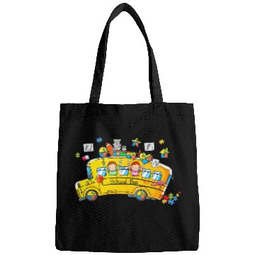 Discover Autism Puzzle School Bus Driver Bags