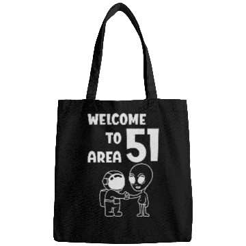 Discover Aliens UFO Welcome To Area 51 Alien Space Ship UFO Believers ET Roswell Bags