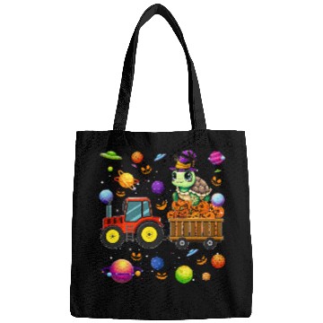 Discover Turtle Pet As Witch On Tractor Pumpkins Cute Universe Space Bags
