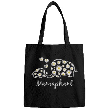 Discover Elephant Mammal Mamaphant Daisy Flower Elephant Lover Bags