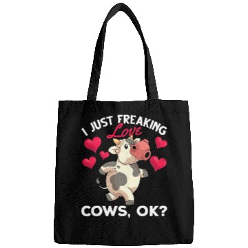 Discover Cow Pet Funny Farmer Farm Animal Lover Hearts Cute Cow Bags