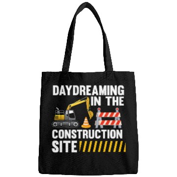 Discover Excavator Fun Day dreaming in the construction site construction site exca Bags
