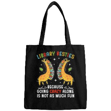 Discover Library Besties School Librarian Funny School Librarians Bags