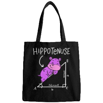 Discover Hippo Pet Geometry Funny Math Lover Hypotenuse Costume Bags
