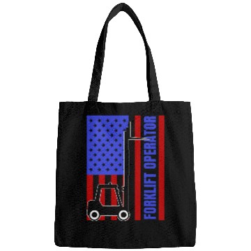 Discover Forklift Fun Driver Certified Operator American Flag Patriotic Bags