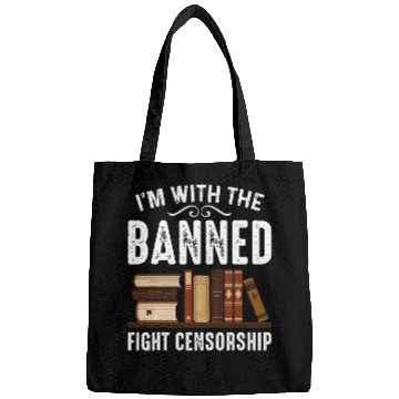 Discover Book Fun Banned Books Fight Censorship Im With The Banned Book Pun Bags