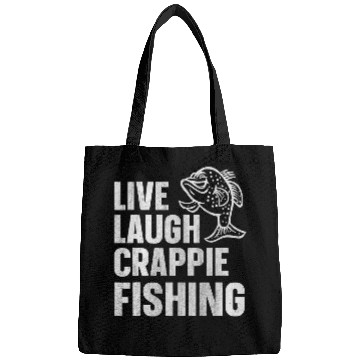 Discover Fishing Fun Crappie Fish vintages Live Laugh Crappie Fishing Bags