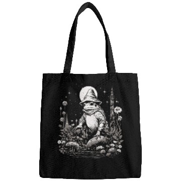 Discover Frog Pet Funny Frog Wizard Cottagecore Mushroom Bags