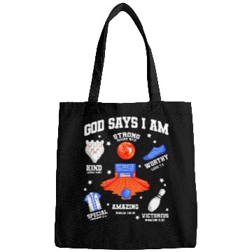 Discover Sport Bowling God Says I Am Bowling Lover Men Women Christian Bags