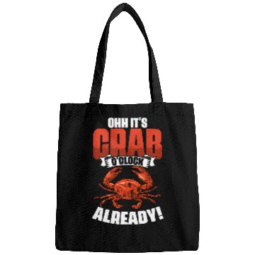 Discover Fishing Fun Crabs Funny Crabbing Season Crab Fishing Enthusiast Crab Fisherman Bags