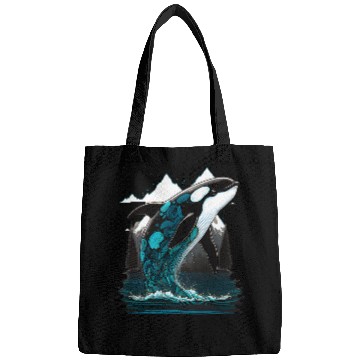 Discover Whale Pet Colourful mystical orca whale watching dolphin pottWhale Pet Bags